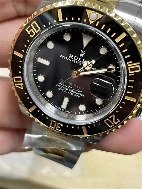 rolex sea dweller replica vs real|rolex sea dweller two tone.